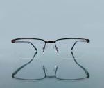 Classic Brown Half-Rim Eyeglass Frame – Coffee Finish - Image 3