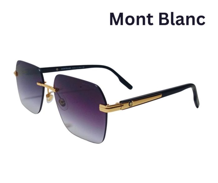 Mont Blanc MB0242 C1 Rimless Sunglasses – Gold & Black - Image 1