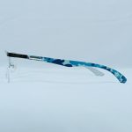 Semi-Rimless Eyeglass Frame – Silver Finish with Carbon Fiber Pattern Temples - Image 3