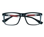 PR 1040 Rectangular Eyeglass Frame – Black & Red - Image 3