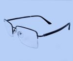 Eyeglass Frame – Premium Half-Rim Black Metal