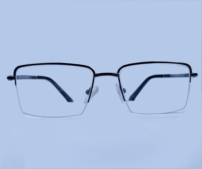 Eyeglass Frame – Premium Half-Rim Black Metal - Image 3