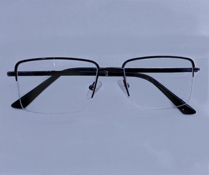 Eyeglass Frame – Premium Half-Rim Black Metal - Image 2