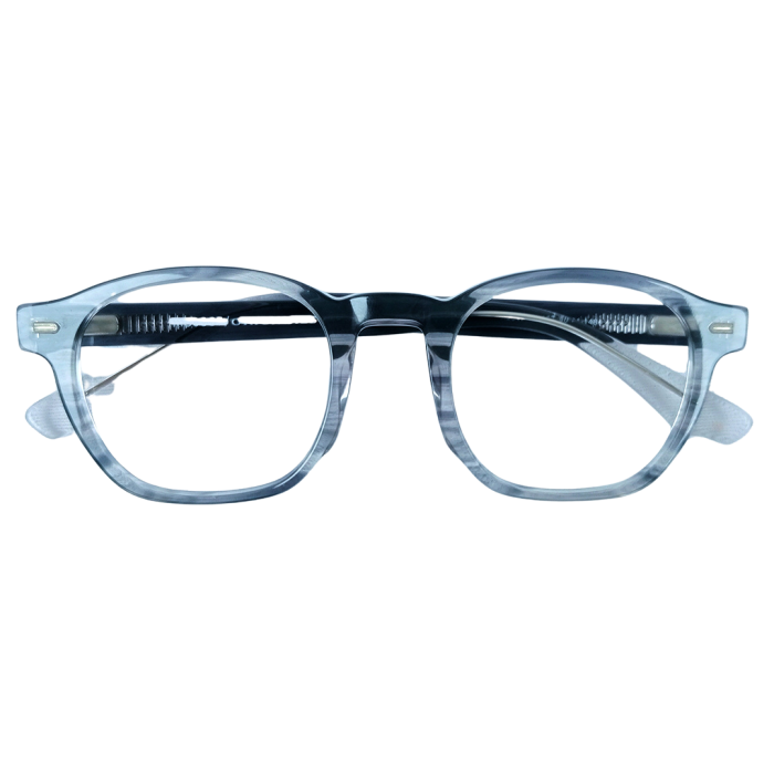 Grey Transparent Round Acetate Frame - Image 3