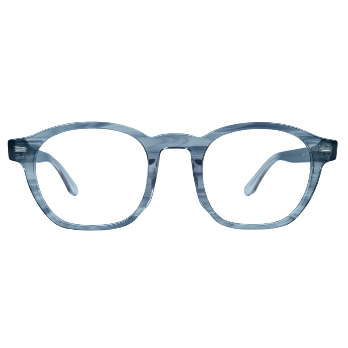 Grey Transparent Round Acetate Frame - Image 2