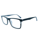 Carrera Style Eyeglass Frame – Blue Glossy Acetate with Signature Stripes