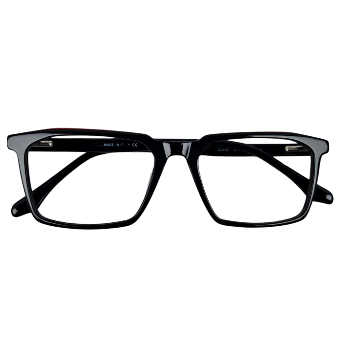 Eyeglass Frame – Model A2464 C1 – Elegant Black with Red Accents - Image 2
