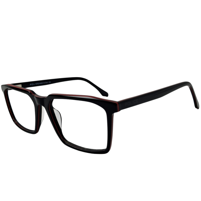 Eyeglass Frame – Model A2464 C1 – Elegant Black with Red Accents - Image 1