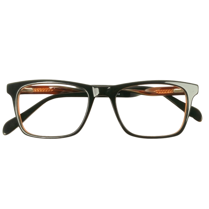 Eyeglass Frame – Classic Black with Amber Interior – A2489 - Image 3