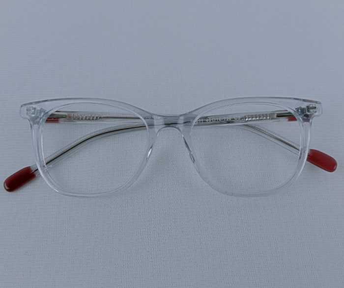 Kids Transparent Eyeglass Frame with Red Tips - Image 2