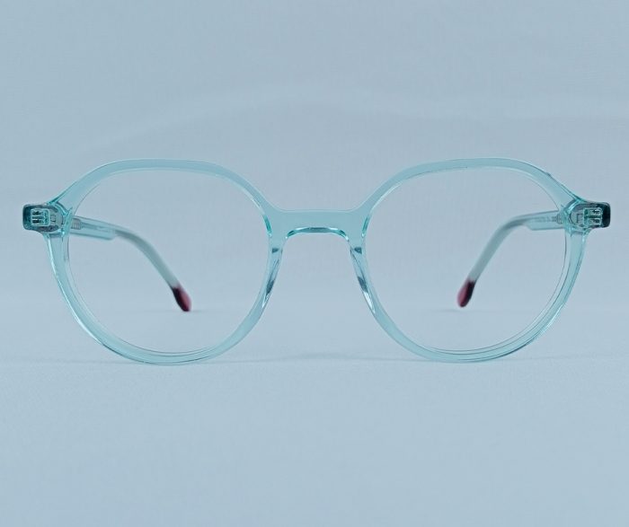 Aqua Blue Transparent Kids Eyeglass Frame – Round Shape - Image 3