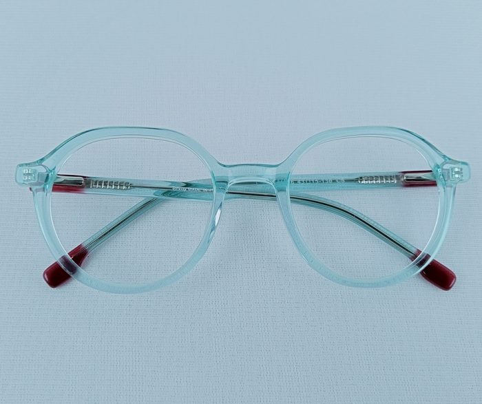 Aqua Blue Transparent Kids Eyeglass Frame – Round Shape - Image 2