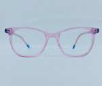 Pink and Blue Transparent Cat-Eye Kids Eyeglass Frame - Image 3