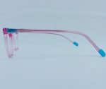 Pink and Blue Transparent Cat-Eye Kids Eyeglass Frame - Image 4