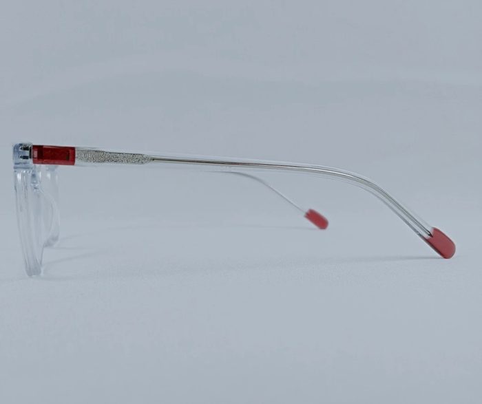 Kids Transparent Eyeglass Frame with Red Tips - Image 4