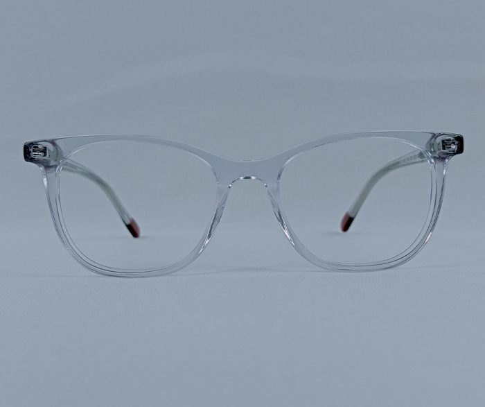 Kids Transparent Eyeglass Frame with Red Tips - Image 3