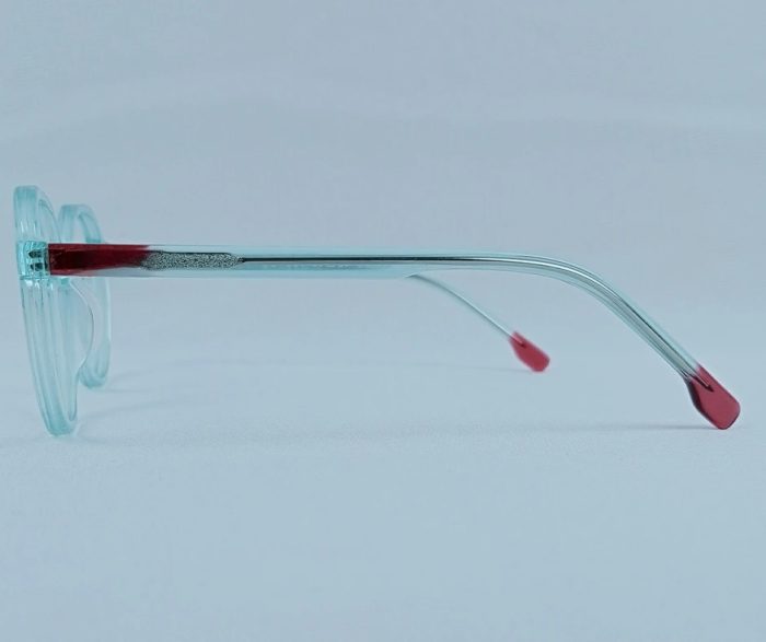 Aqua Blue Transparent Kids Eyeglass Frame – Round Shape - Image 4