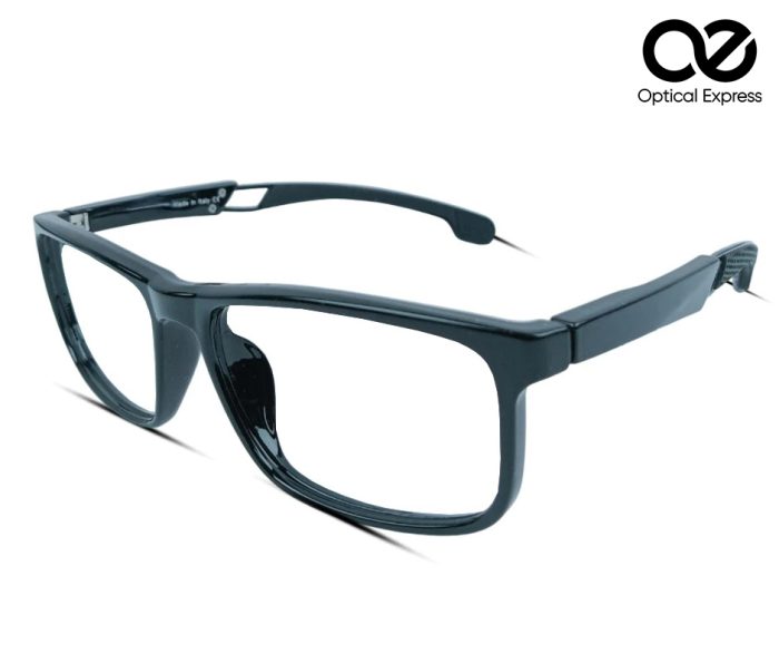 9377 Rectangular Eyeglasses – Glossy Black - Image 1