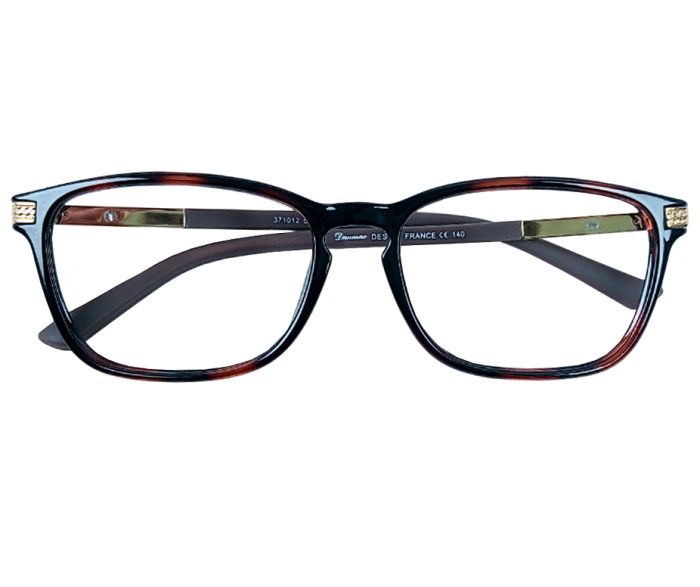 Danmac Eyeglass Frame – Model 371012 – Dora Kata Black Havana with Gold Temples - Image 2