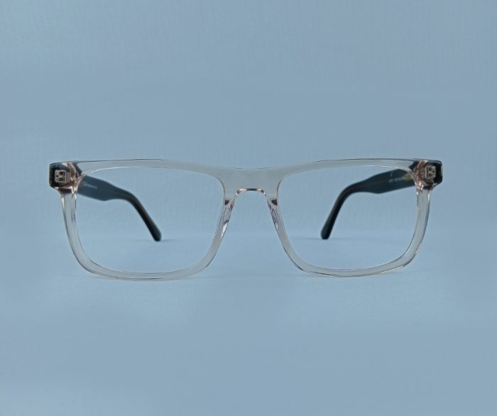 Transparent & Black Dual-Tone Acetate Eyeglass Frame - Image 2