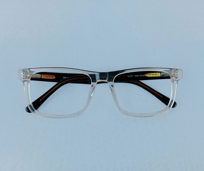 Transparent & Black Dual-Tone Acetate Eyeglass Frame - Image 3
