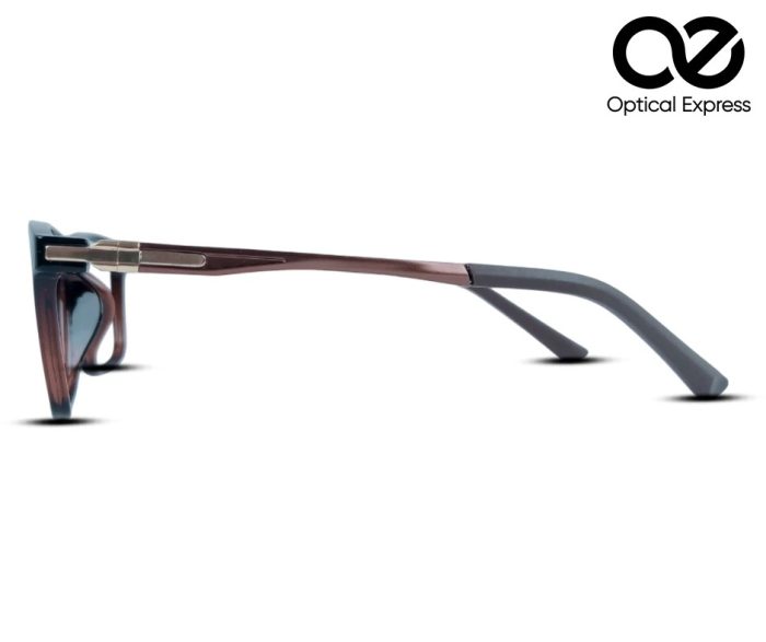 Premium Rectangular Eyeglass Frame – Metallic Brown Accents - Image 4