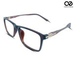 Premium Rectangular Eyeglass Frame – Metallic Brown Accents