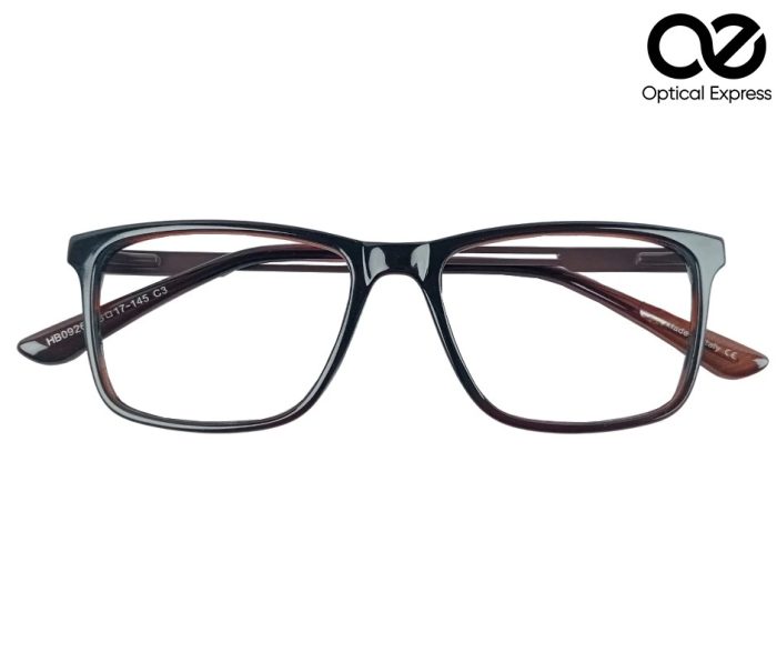 Rectangular Eyeglass Frame – Glossy Brown with Gold Accents - Image 3