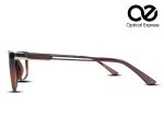 Rectangular Eyeglass Frame – Glossy Brown with Gold Accents - Image 4