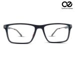 EA1051 Rectangular Eyeglass Frame –  with Brown Temples - Image 4
