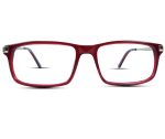 Danmac Eyeglass Frame – Model DM1098 – Red Gloss with Golden Arms - Image 3
