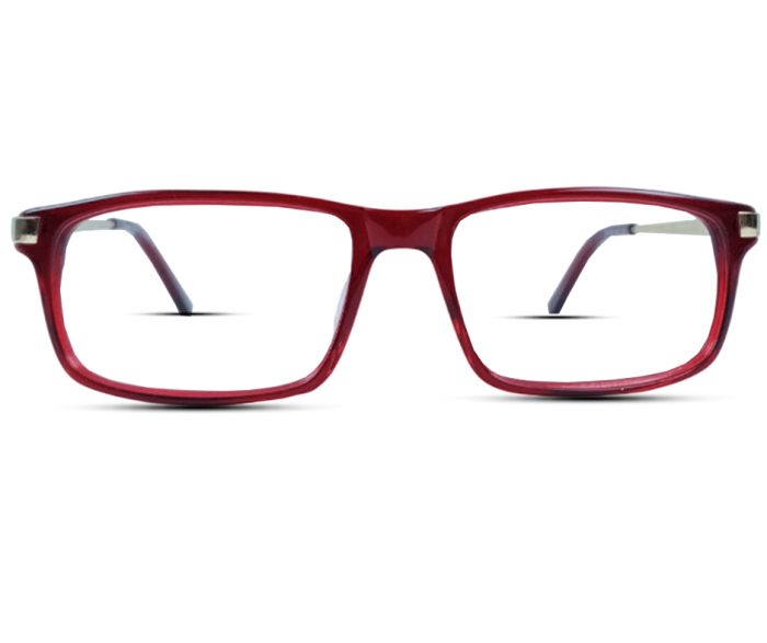 Danmac Eyeglass Frame – Model DM1098 – Red Gloss with Golden Arms - Image 3