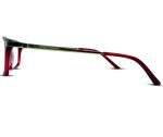 Danmac Eyeglass Frame – Model DM1098 – Red Gloss with Golden Arms - Image 4