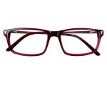 Danmac Eyeglass Frame – Model DM1098 – Red Gloss with Golden Arms - Image 2