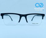 Eyewear Rectangular Half-Rim Frame – Glossy Black Finish - Image 3