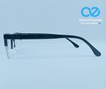 Eyewear Rectangular Half-Rim Frame – Glossy Black Finish - Image 2