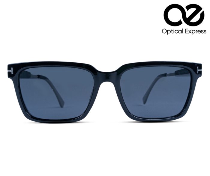 Sunwear Premium Glossy Black Sunglasses – Silver Accent Edition - Image 2