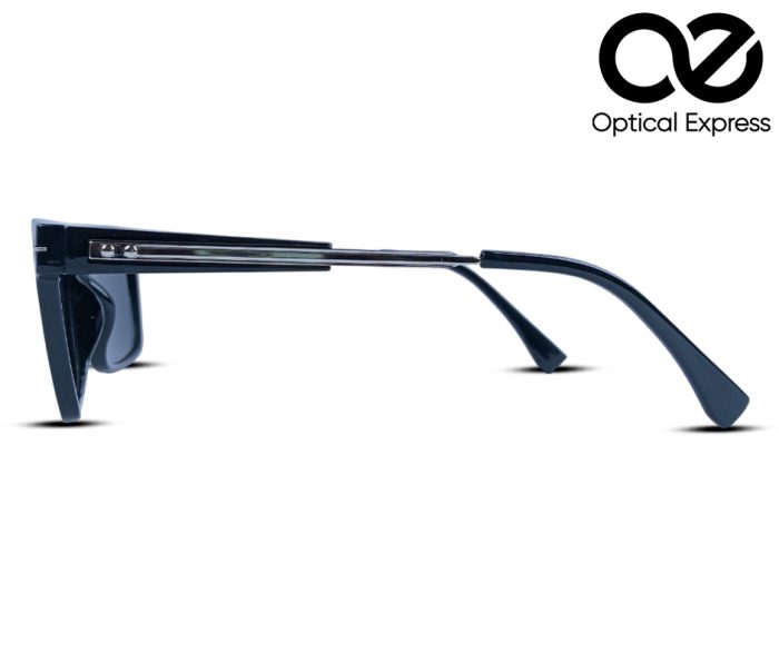 Sunwear Premium Glossy Black Sunglasses – Silver Accent Edition - Image 3