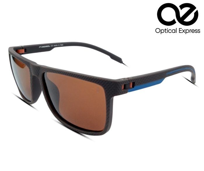Sunwear Textured Brown Sunglasses – Blue Accent Edition - Image 2