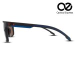 Sunwear Textured Brown Sunglasses – Blue Accent Edition - Image 3