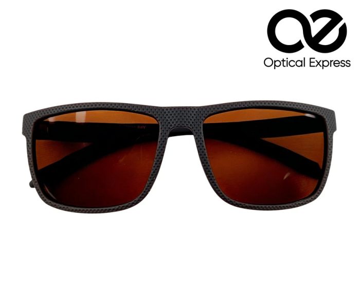 Sunwear Textured Brown Sunglasses – Blue Accent Edition - Image 4