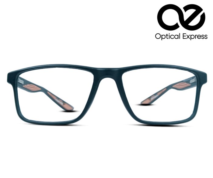Dual-Tone Regular Eyeglass Frame – Model: YW9002 (Black & Peach) - Image 1