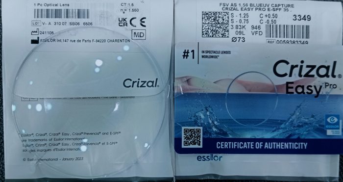 Essilor Crizal Easy Pro 1.56 Index Single Vision - Image 3