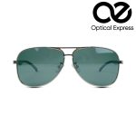 3279 Aviator Sunglasses – Silver & Green - Image 2