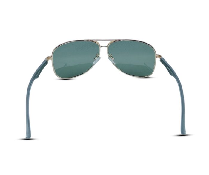 3279 Aviator Sunglasses – Silver & Green - Image 4