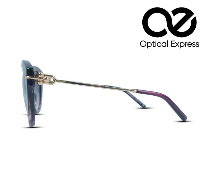 Tiffany & Co. TF4187 C7 Purple Marble with Gold Temples Sunglass - Image 3