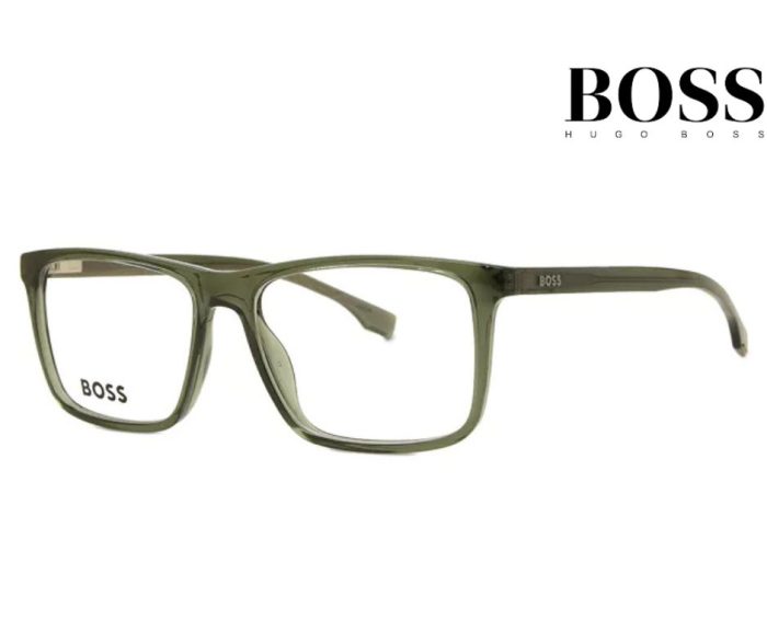 BOSS 1571 1ED Eyeglasses – Olive Green Acetate Frame - Image 1