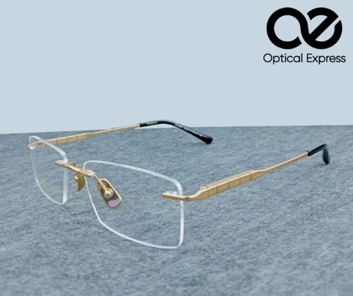 Cartier Titanium Rimless Eyeglasses – Model: 91091 (Gold) - Image 1