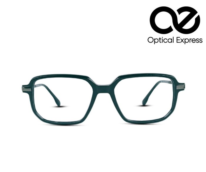 Glossy Black Geometric Eyeglasses – Model: 120217J COL.09 - Image 1