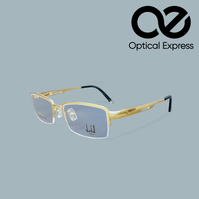 Dunhill 61943 Golden Titanium Eyeglasses – Semi Rimless - Image 1